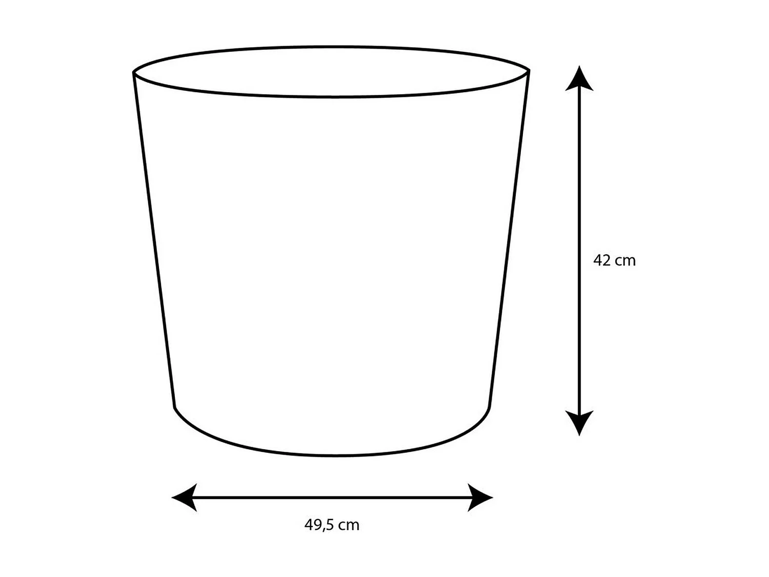 Vaso per fiori conico EDA Element 40 cm, 30 L, effetto testurizzato antracite, resistente al gelo e ai raggi UV, made in France