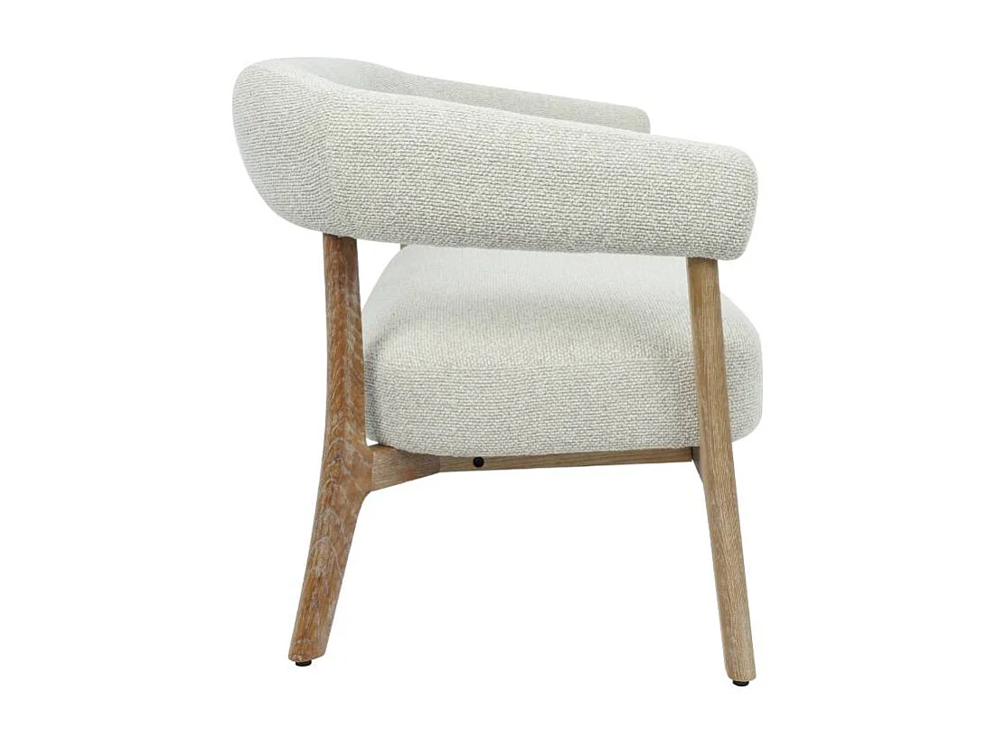 Banc d'entrée en bois et tissu écru Freya