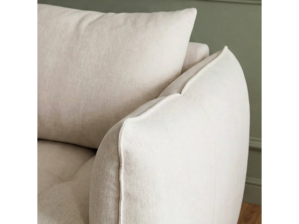 Canapé en tissu beige 3 places Kaori