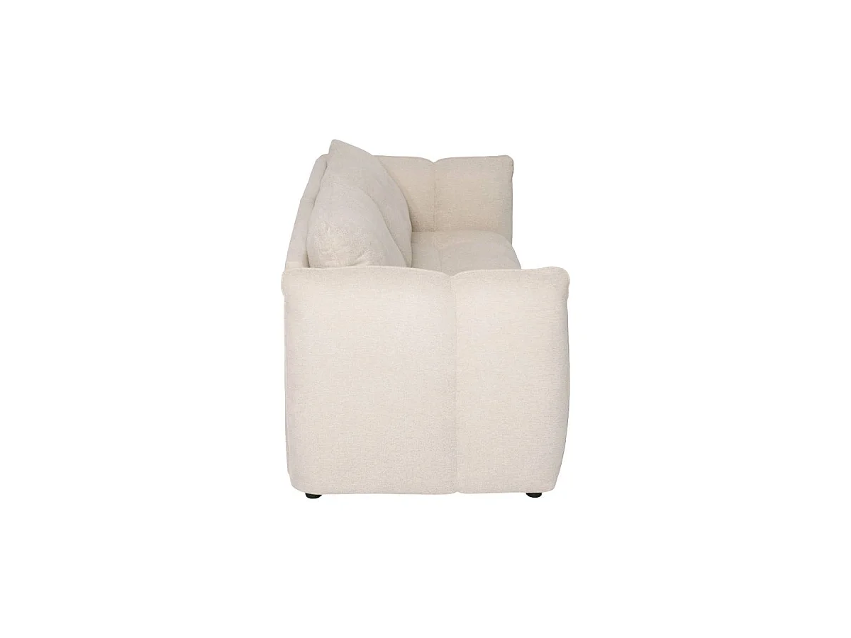 Canapé en tissu beige 3 places Kaori