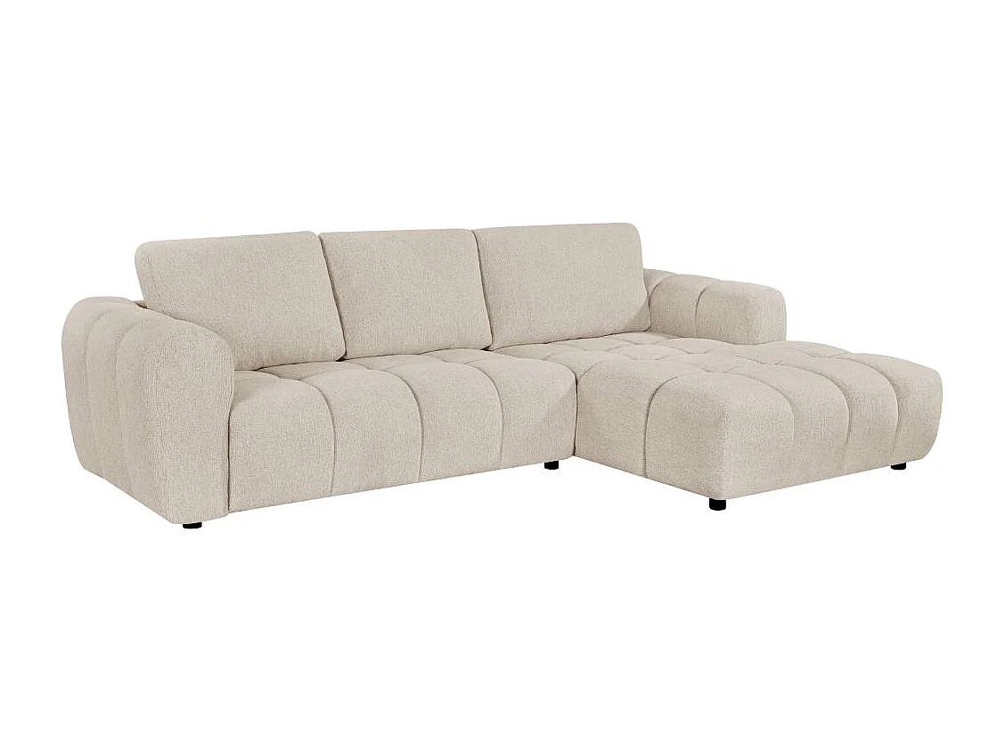 Canapé d'angle en tissu beige Syrel