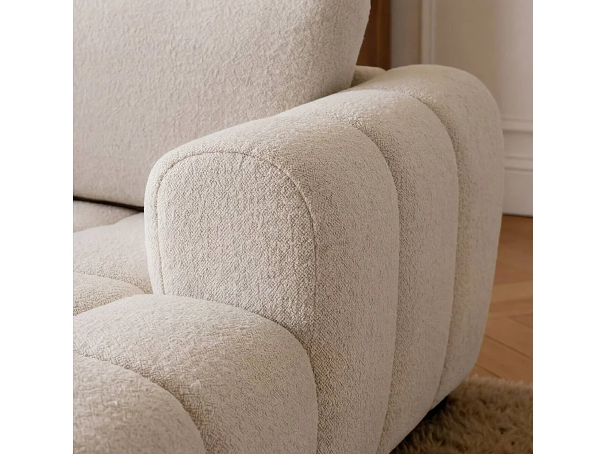 Canapé d'angle en tissu beige Syrel