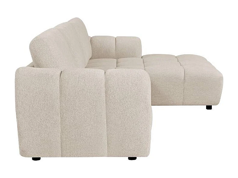 Canapé d'angle en tissu beige Syrel