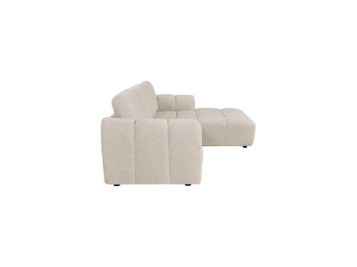 Canapé d'angle 3 places en tissu beige SYREL