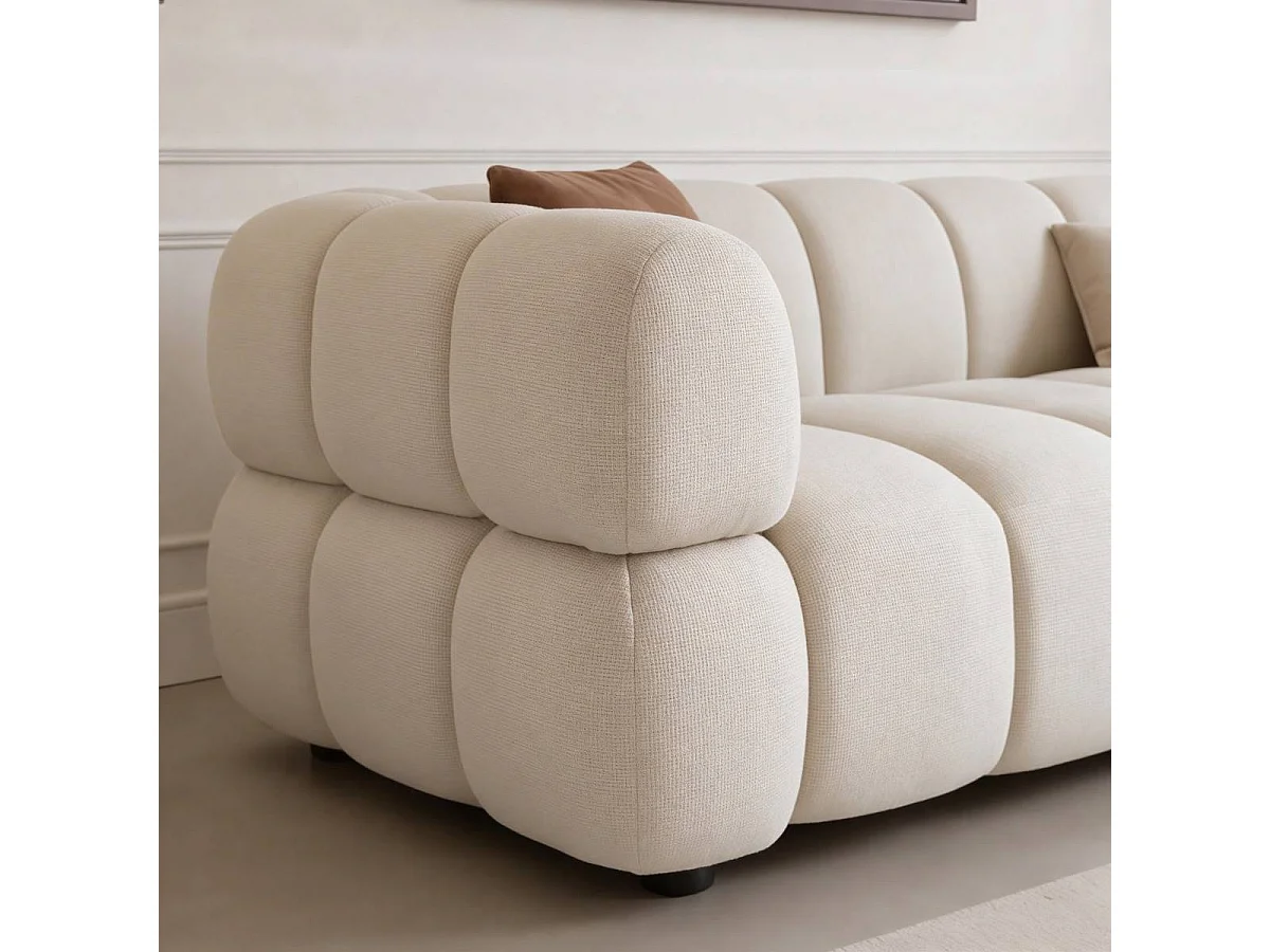 Canapé 3 places en tissu beige