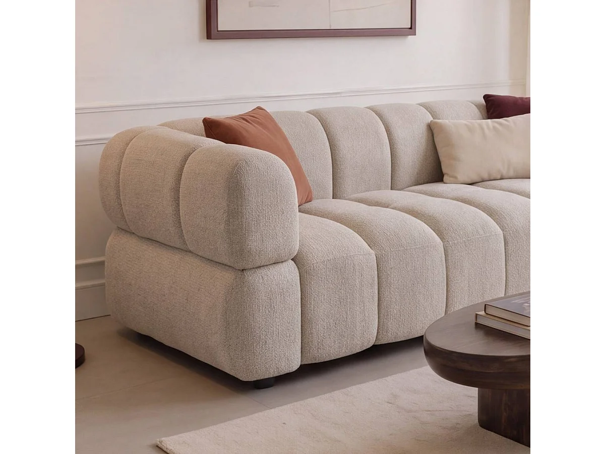 Canapé 3 places en tissu beige