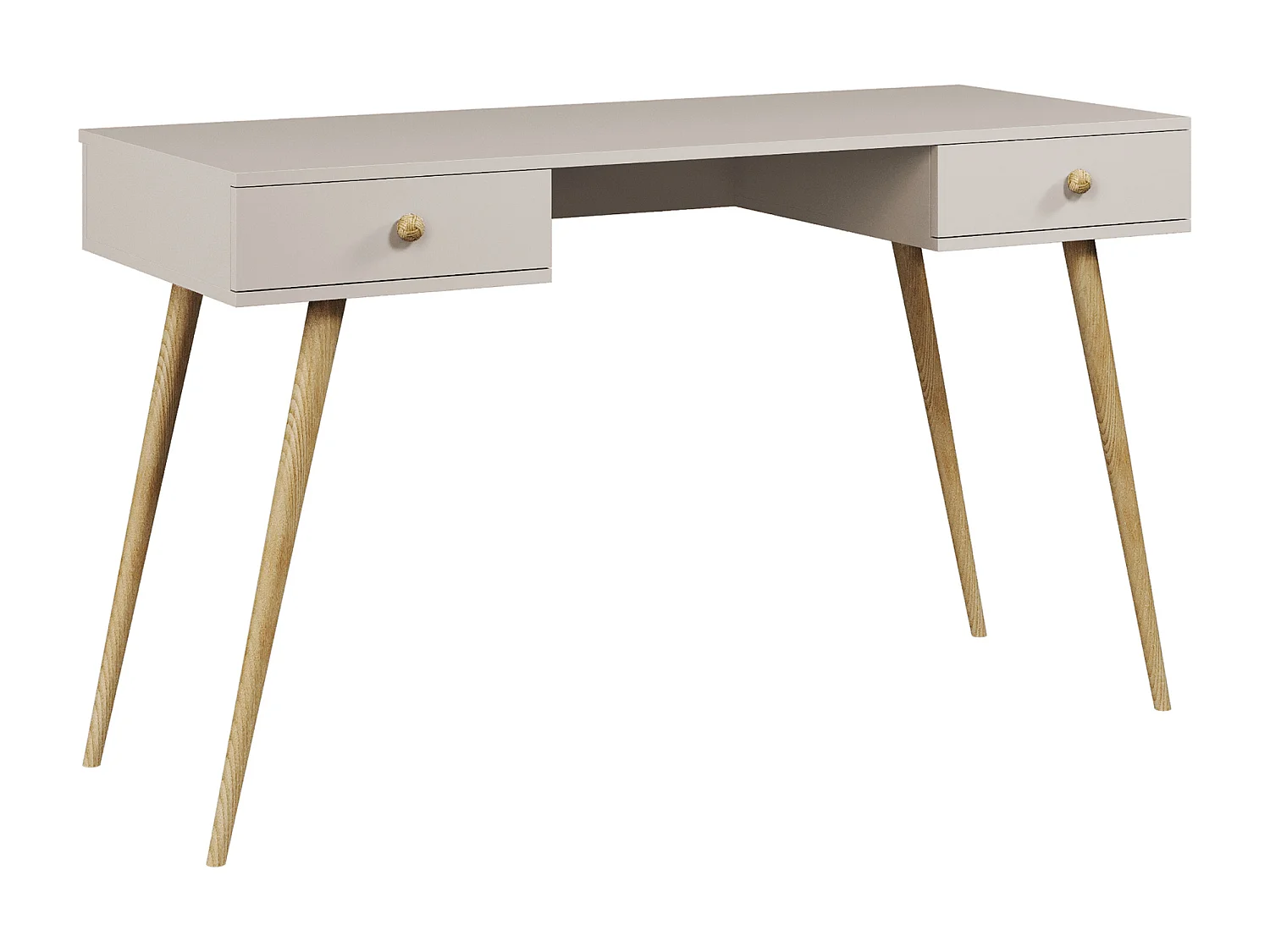 Schreibtisch NATURA, 135 cm, Kaschmir, mit 2 Schubladen