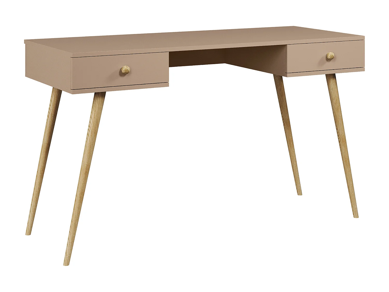 Schreibtisch NATURA, 135 cm, Beige Macchiato, mit 2 Schubladen