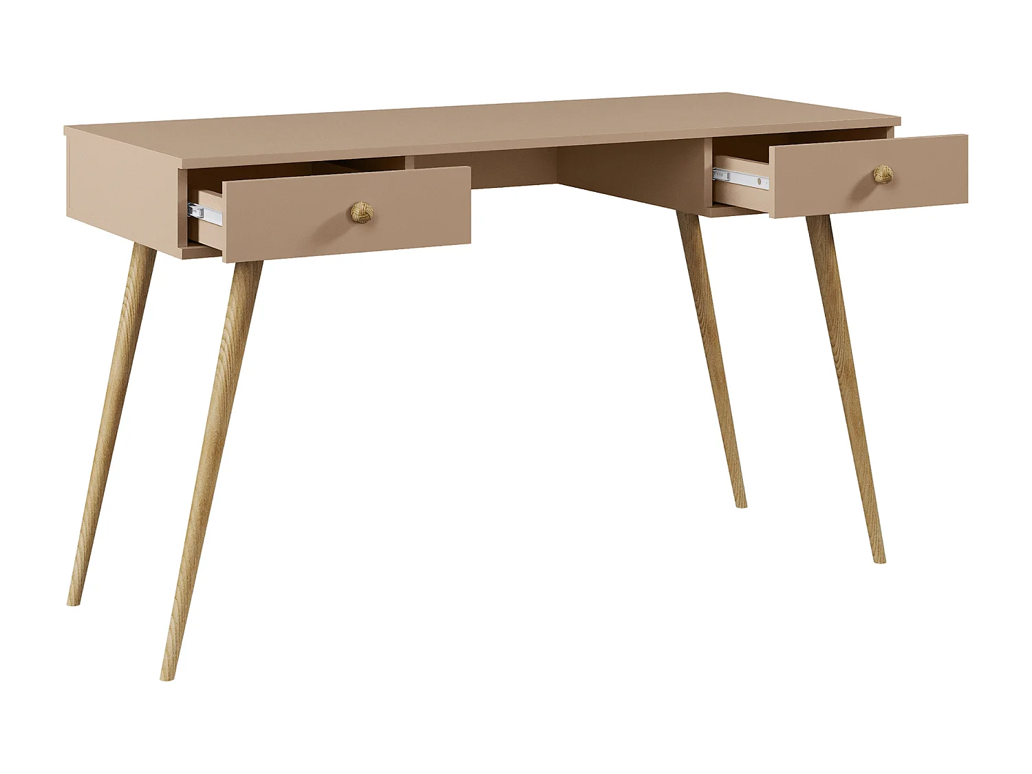 Schreibtisch NATURA, 135 cm, Beige Macchiato, mit 2 Schubladen