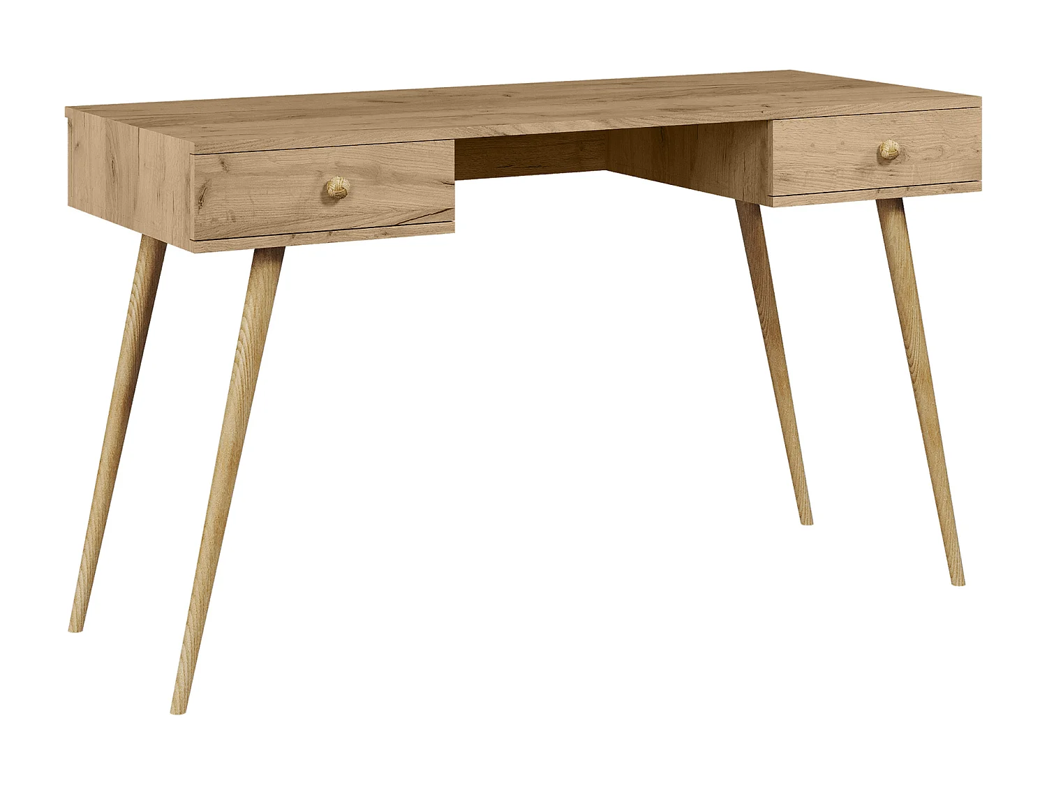 Schreibtisch NATURA, 135 cm, Eiche Craft Gold, mit 2 Schubladen