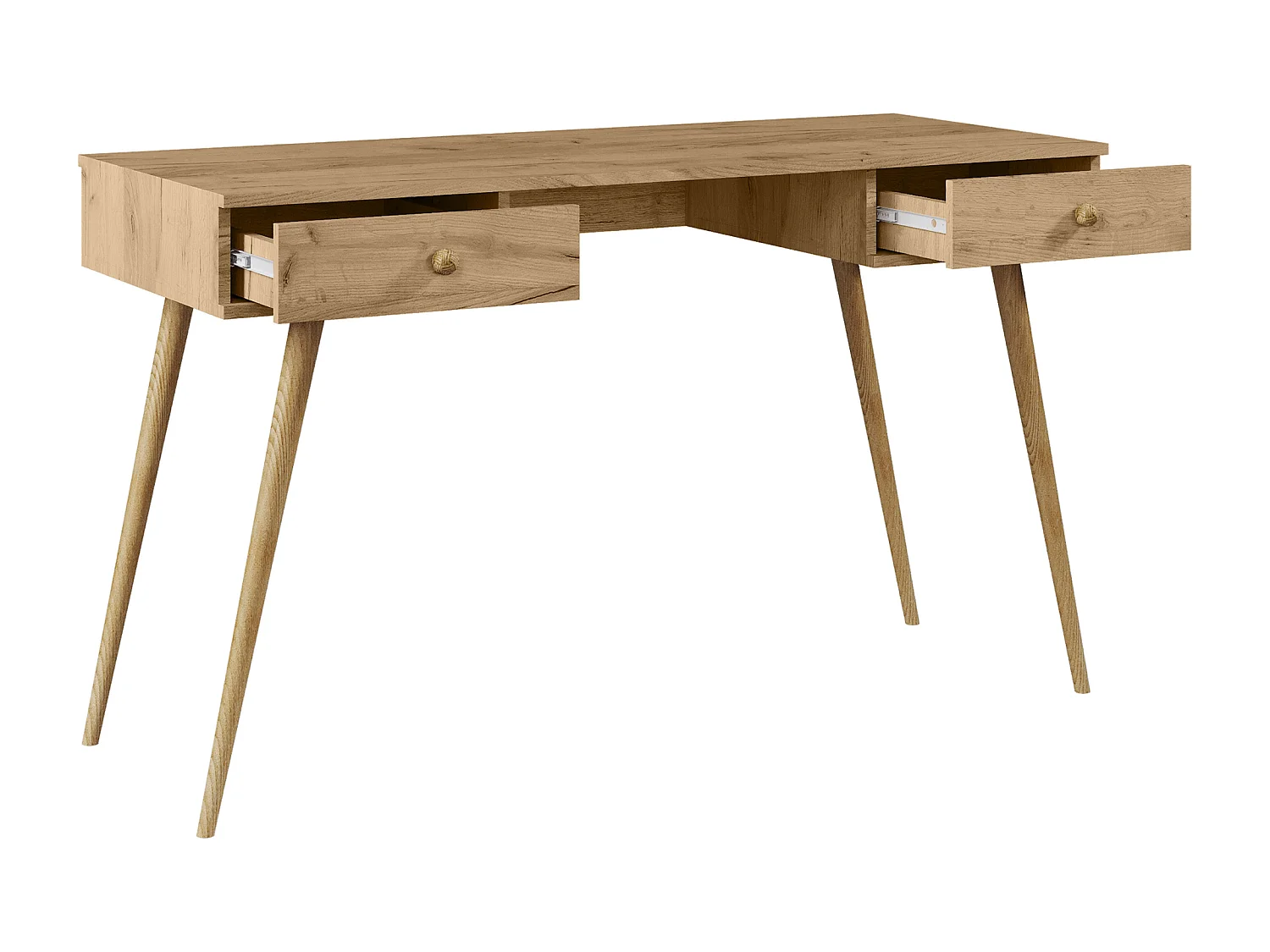 Schreibtisch NATURA, 135 cm, Eiche Craft Gold, mit 2 Schubladen