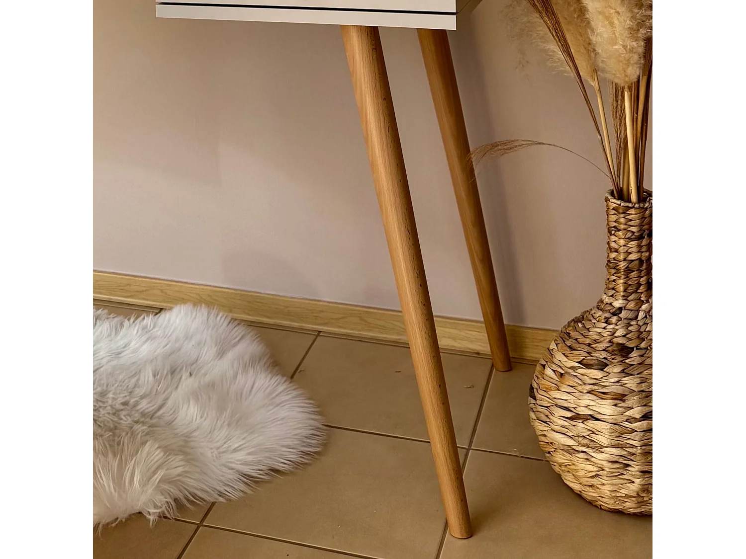 Schreibtisch NATURA, 135 cm, Eiche Craft Gold, mit 2 Schubladen