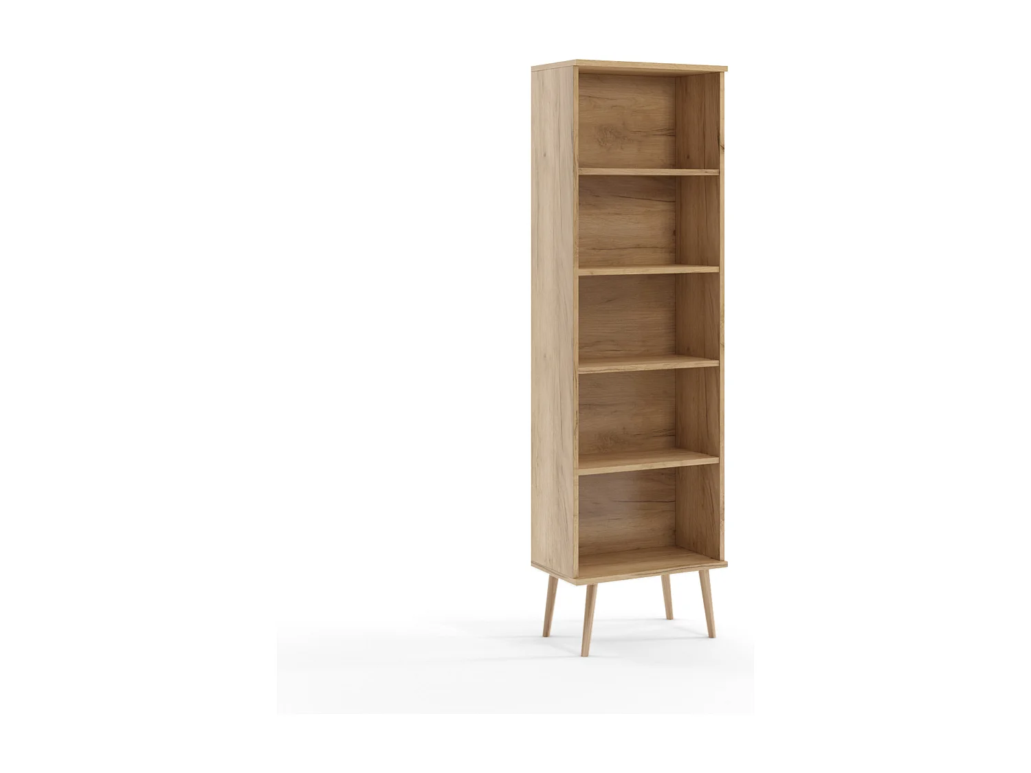 Boekenkast NATURA 180 cm Eiken Craft Goud 4 verstelbare planken
