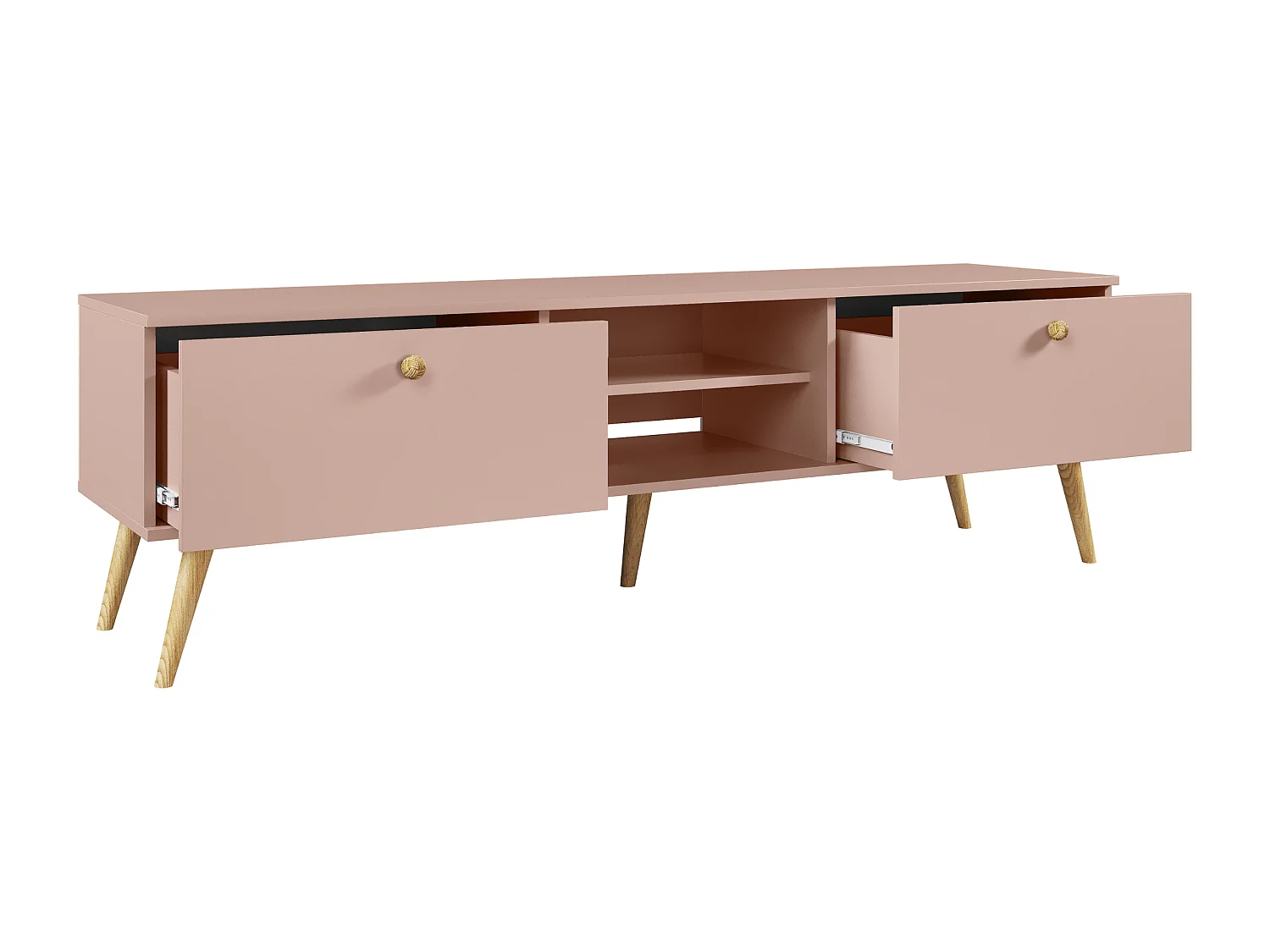 Lowboard NATURA, 170 cm, Rosa, 2 Schubladen mit Soft-Close