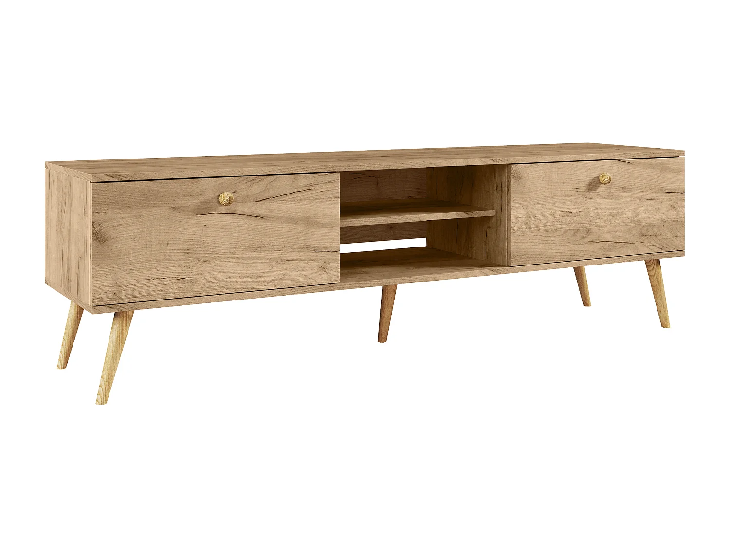 Lowboard NATURA, 170 cm, Eiche Craft Gold, 2 Schubladen mit Soft-Close