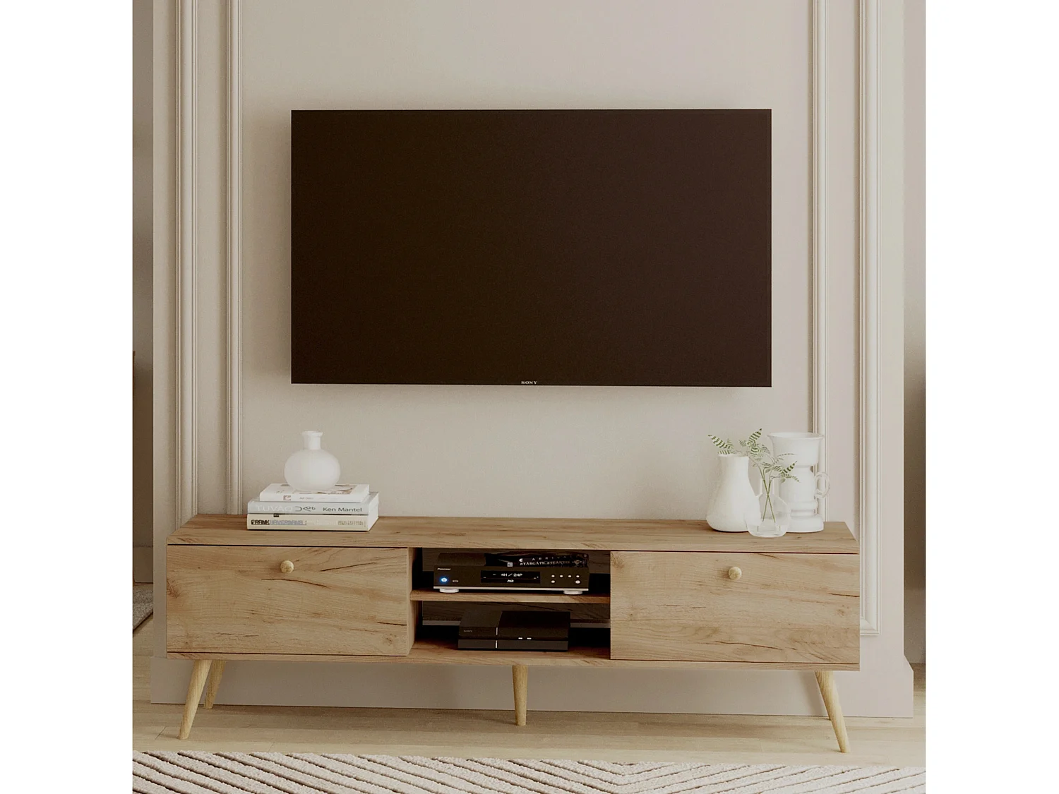 Lowboard NATURA, 170 cm, Eiche Craft Gold, 2 Schubladen mit Soft-Close