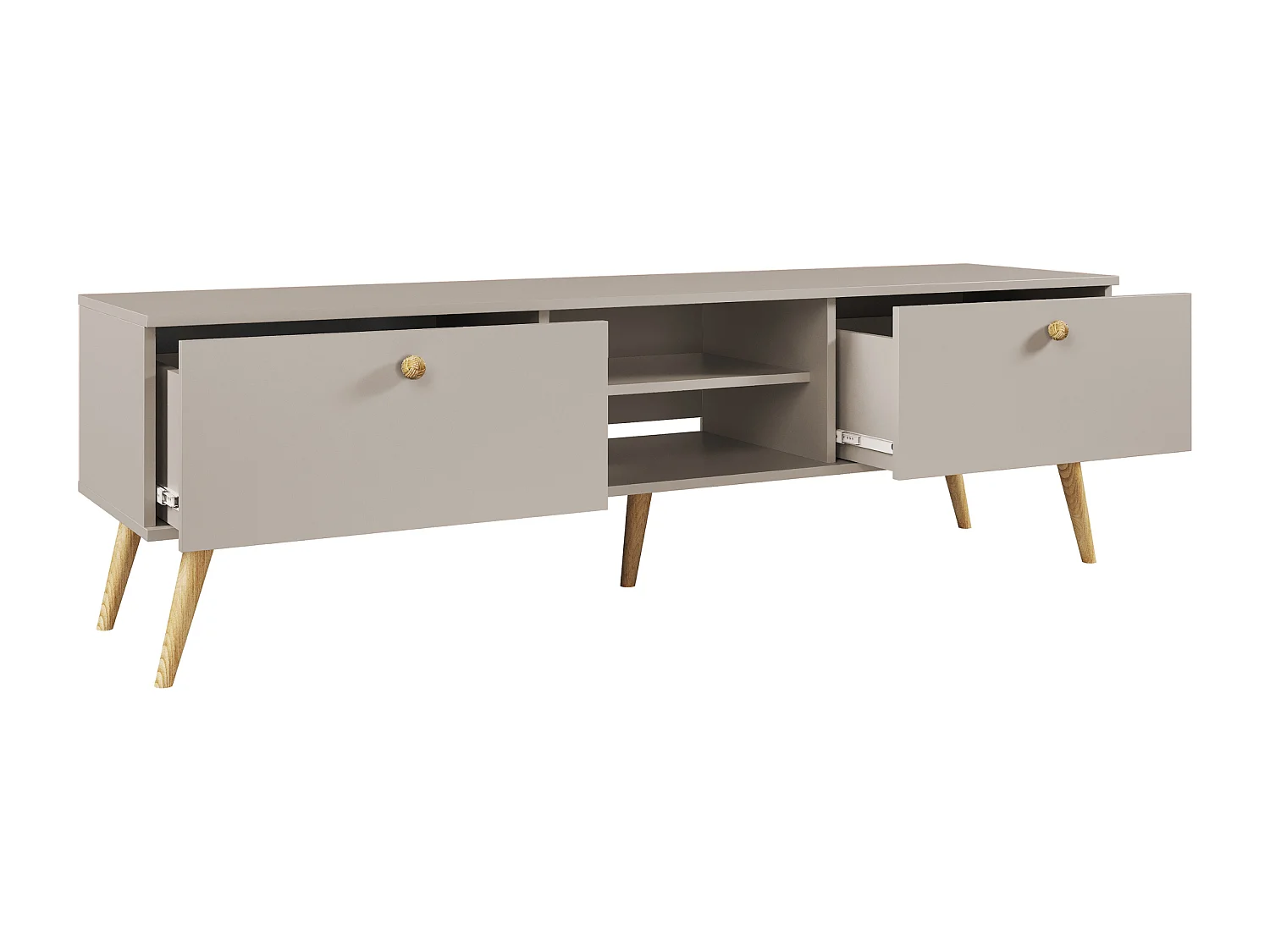 Lowboard NATURA, 170 cm, Kaschmir, 2 Schubladen mit Soft-Close