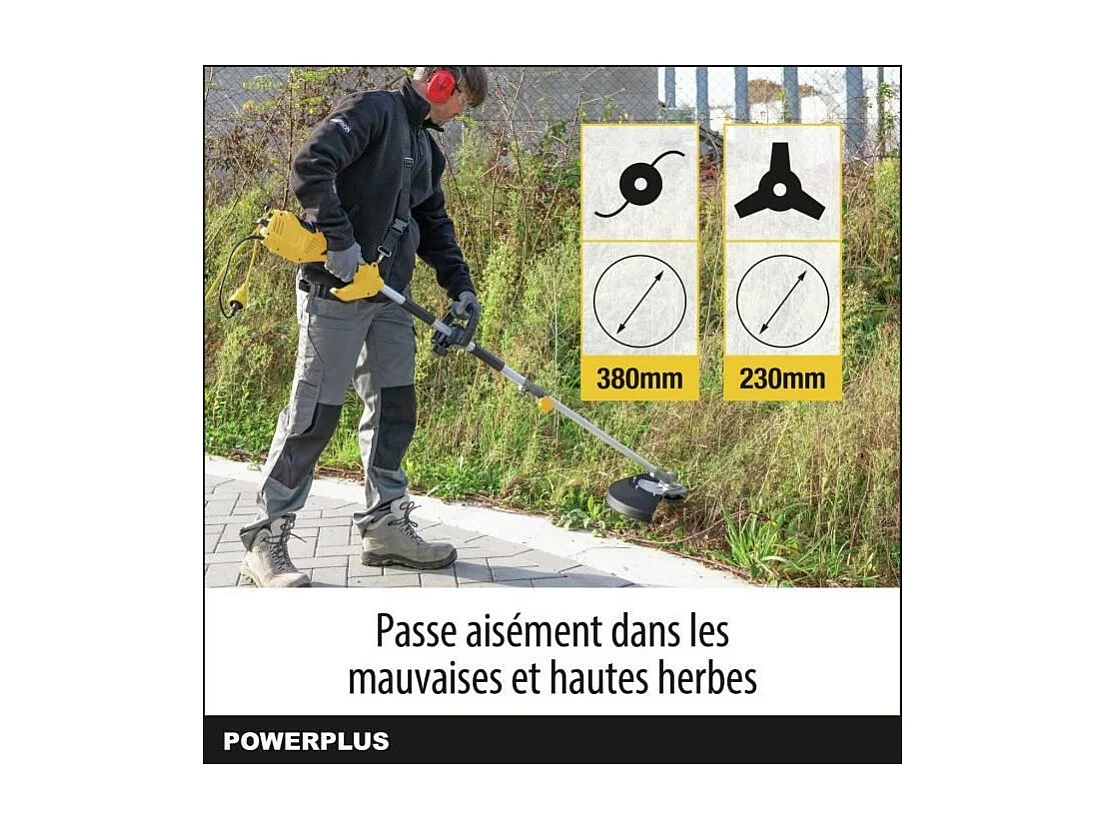 Débroussailleuse Électrique Powerplus POWXG30405 - Coupe-Bordure & Debroussailleuse Electrique Filaire de 1000 W