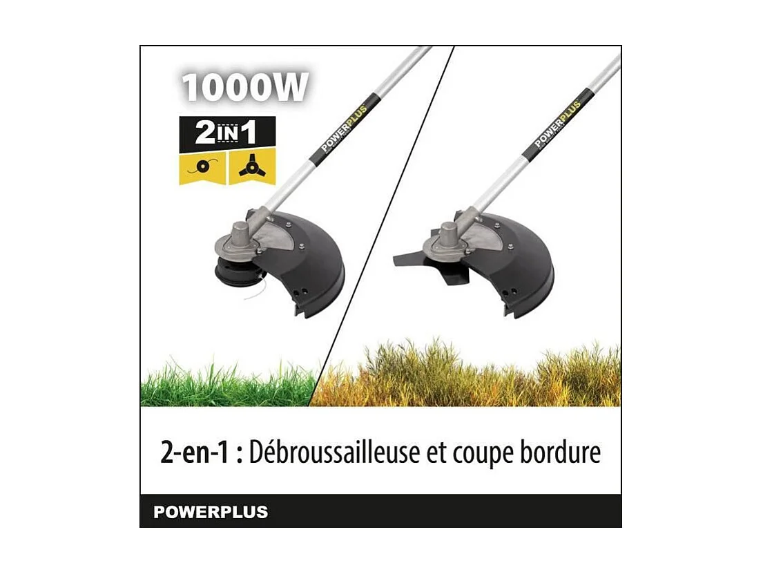 Débroussailleuse Électrique Powerplus POWXG30405 - Coupe-Bordure & Debroussailleuse Electrique Filaire de 1000 W