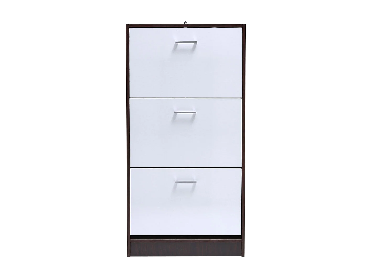 3-Tier Wooden Shoe Rack with Flip-Down Drawers