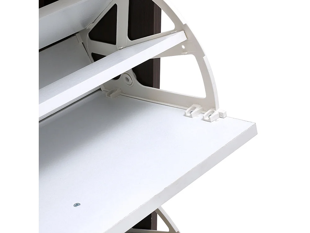 3-Tier Wooden Shoe Rack with Flip-Down Drawers