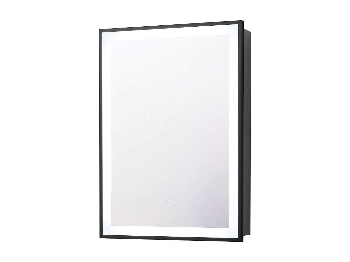 Black Rectangular LED Mirror Cabinet with Adjustable Lighting