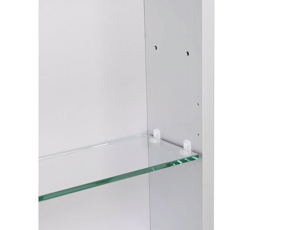 Black Rectangular LED Mirror Cabinet with Adjustable Lighting