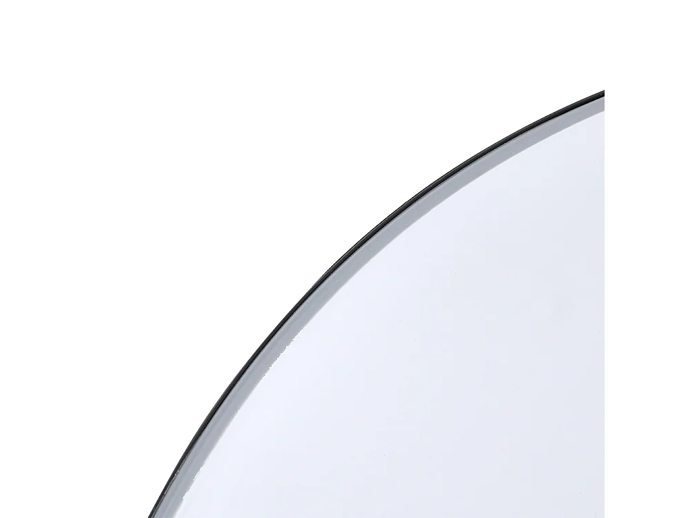Black Round LED Wall Mirror with Touch Switch and Anti-Fog