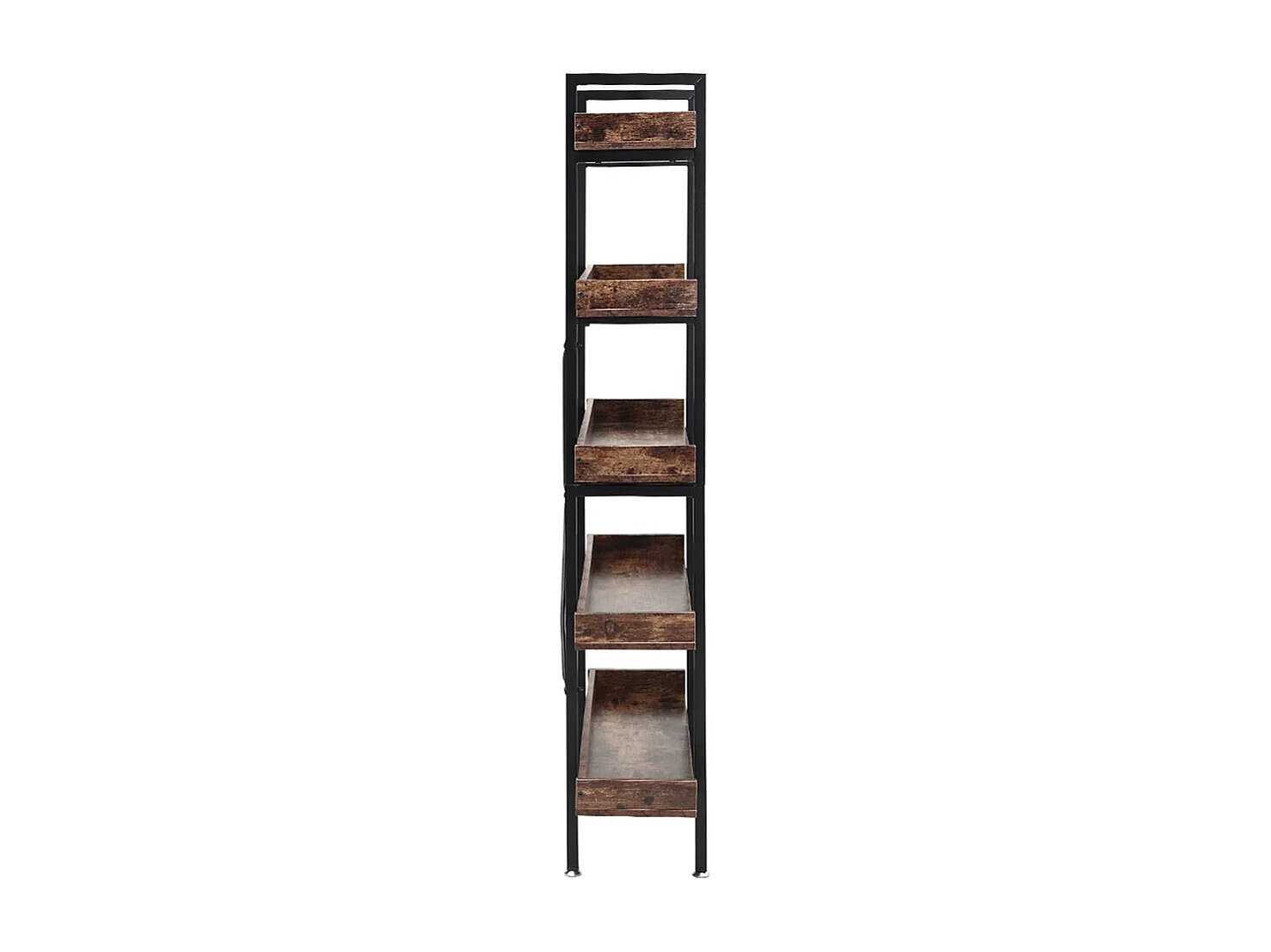 Brown Industrial 5-Tier Metal & Wood Shelving Unit