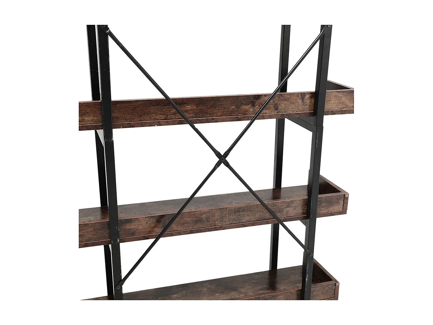 Brown Industrial 5-Tier Metal & Wood Shelving Unit