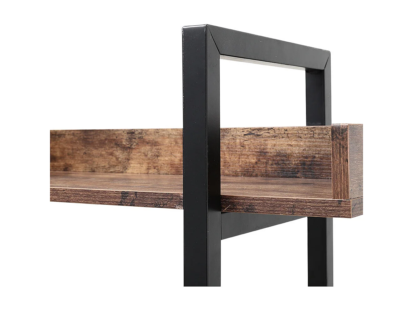 Brown Industrial 5-Tier Metal & Wood Shelving Unit