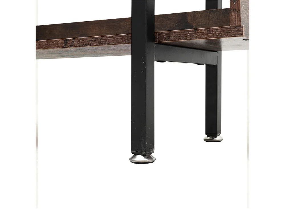 Brown Industrial 5-Tier Metal & Wood Shelving Unit