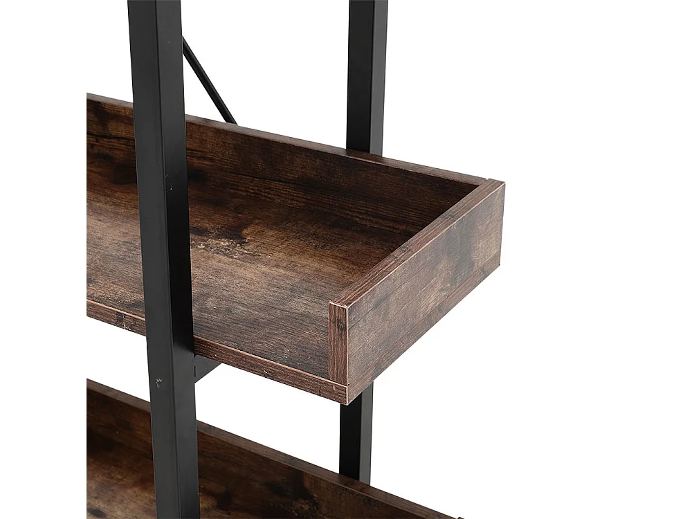 Brown Industrial 5-Tier Metal & Wood Shelving Unit