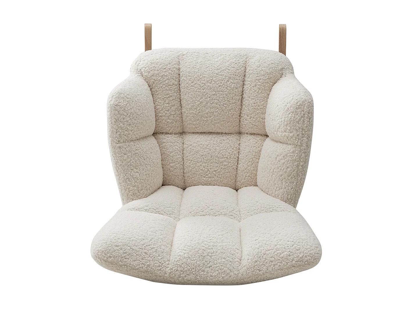 White Sherpa Rocking Chair with Rubberwood Runners
