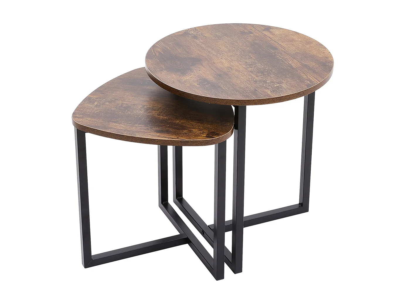2-Piece Brown Nesting Coffee Table Set