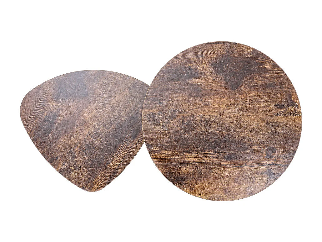 2-Piece Brown Nesting Coffee Table Set