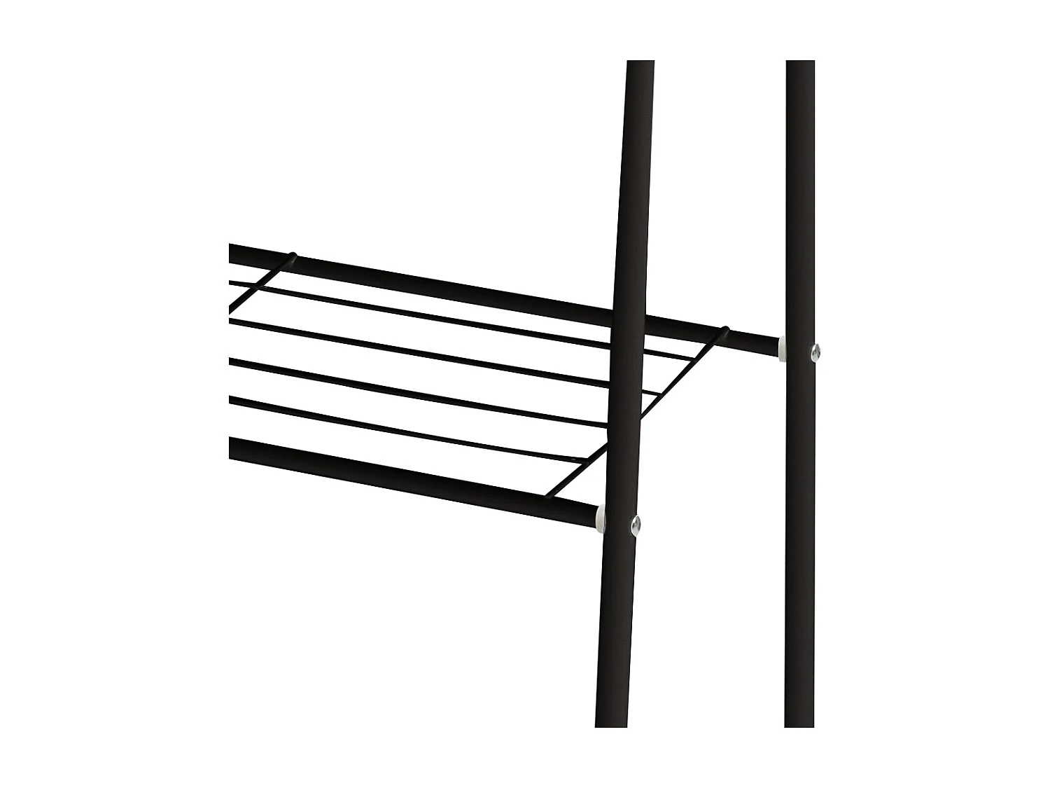 Black Freestanding Metal Clothes Rack with 2 Shelves