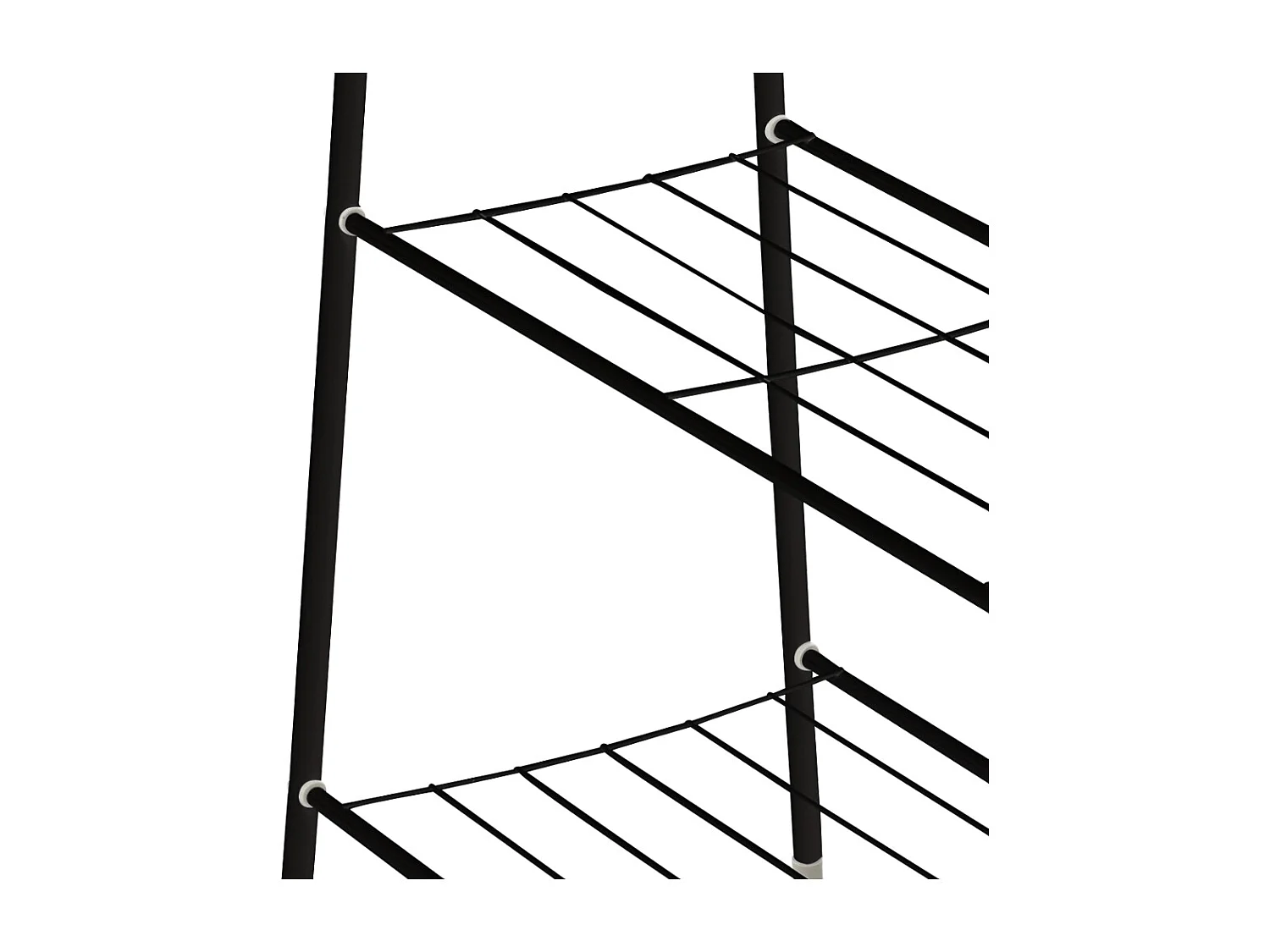 Black Freestanding Metal Clothes Rack with 2 Shelves
