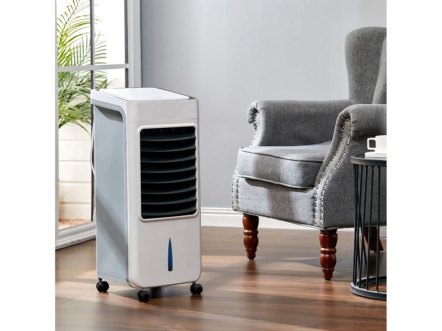 White & Black 3-Speed 6.5l Air Cooler with Humidifier and Anion Function