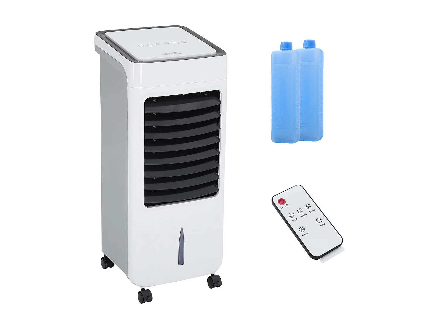 White & Black 3-Speed 6.5l Air Cooler with Humidifier and Anion Function