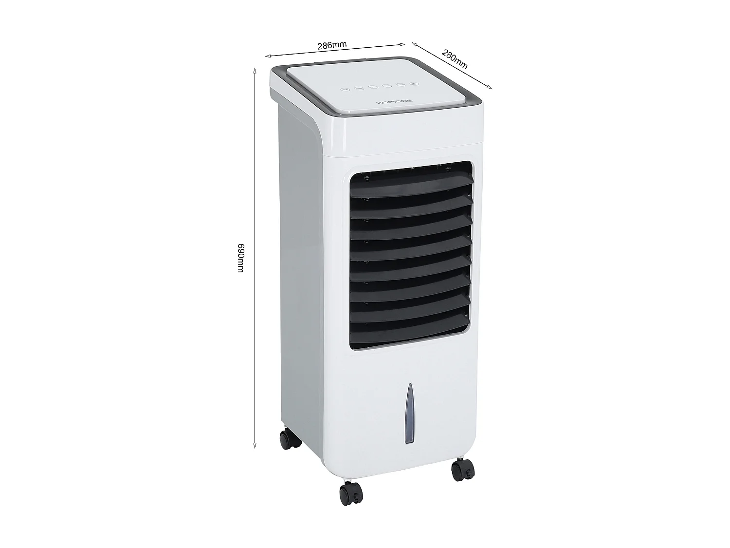 White & Black 3-Speed 6.5l Air Cooler with Humidifier and Anion Function