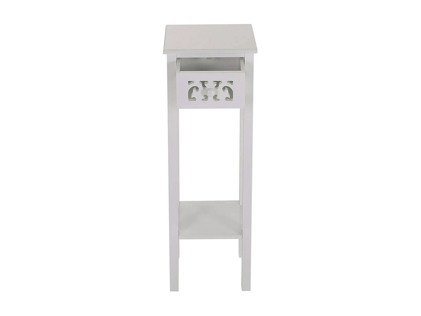 White French-Style Console Table with Drawer and Bottom Shelf