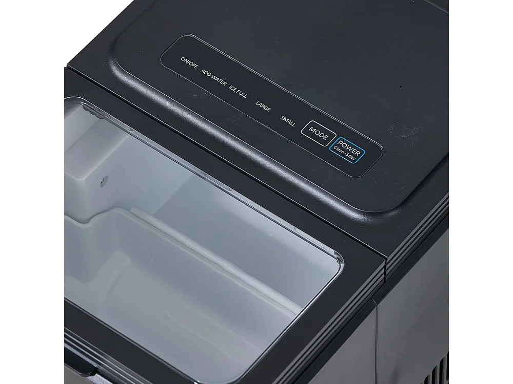 Black Compact Ice Maker with Fast 10–12 Minute Ice Production