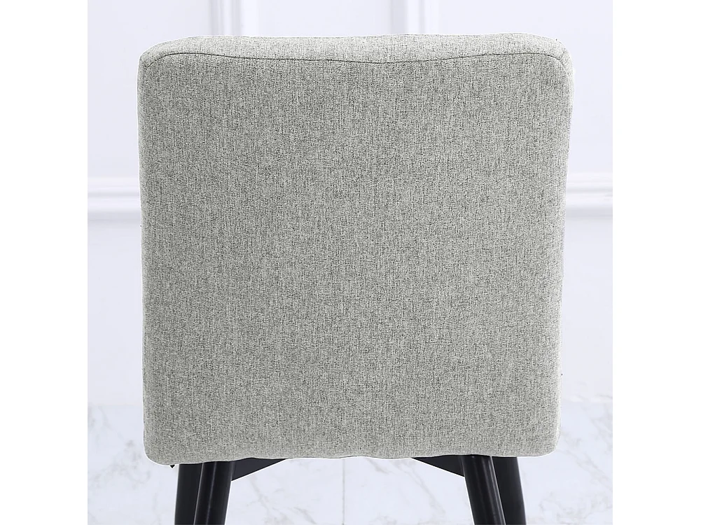 Set of 4 Greyish White Linen Dining Chairs