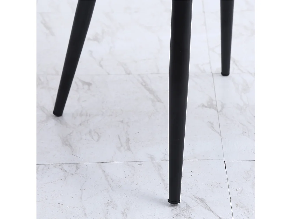 Set of 4 Greyish White Linen Dining Chairs