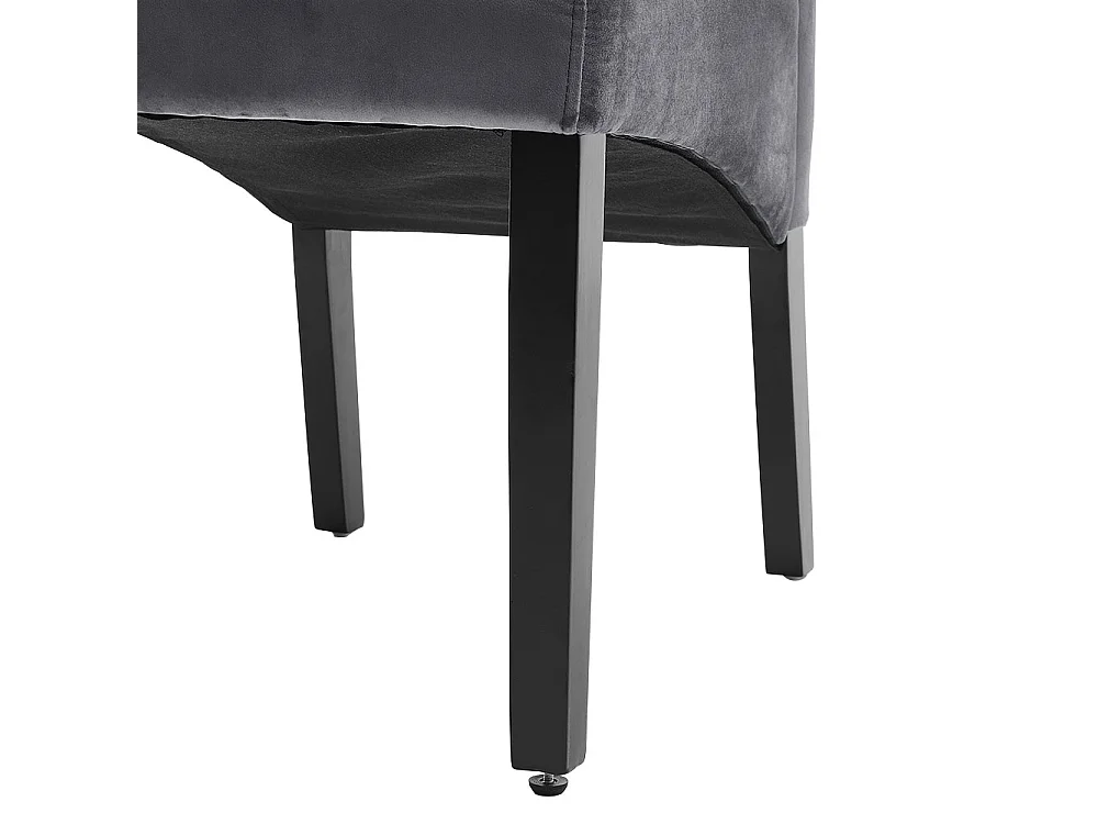 Set of 2 Grey Velvet High-Back Dining Chair
