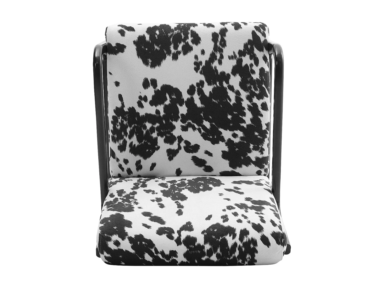 Black & White Spots Velvet Wooden Armchair