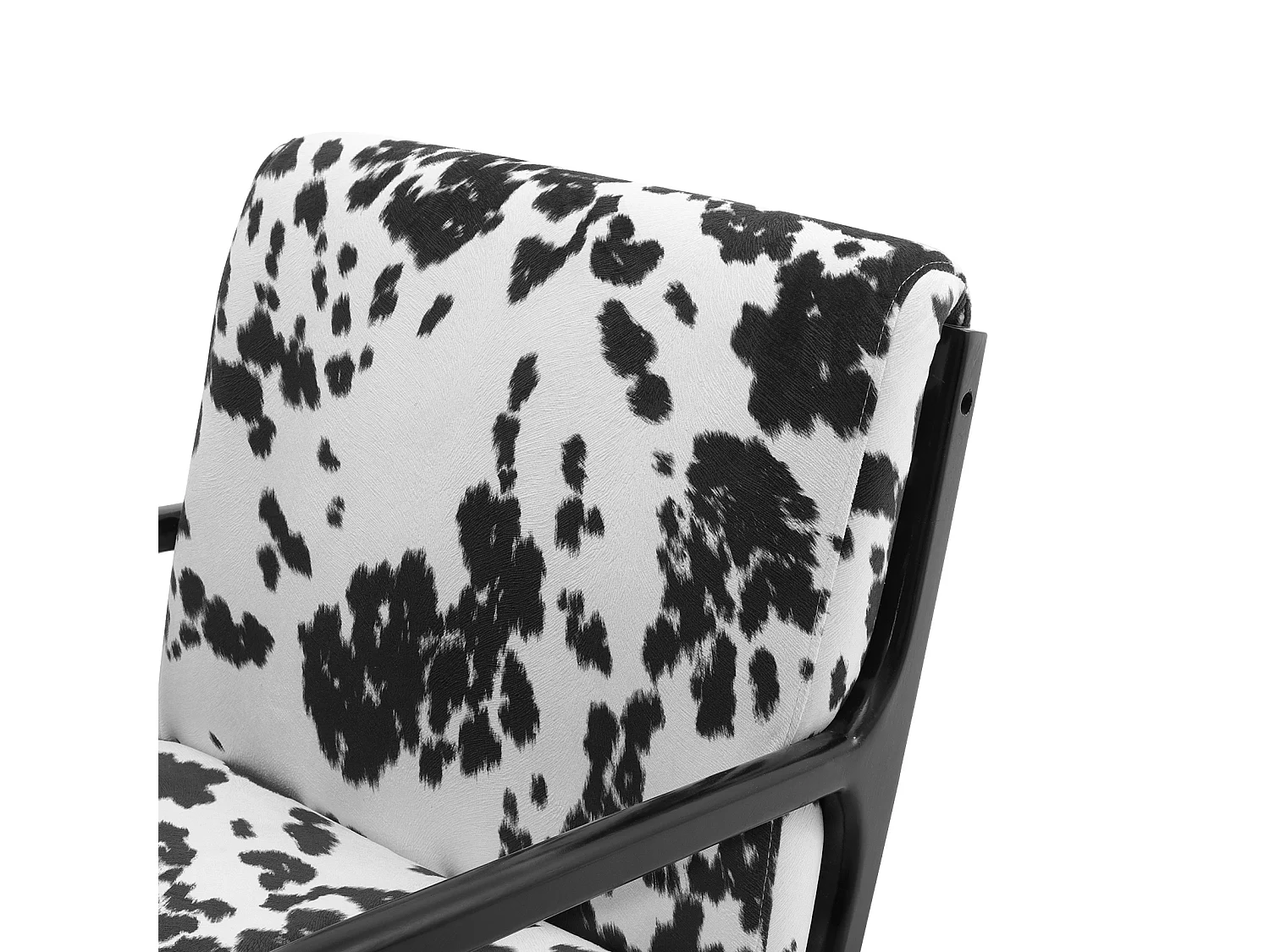 Black & White Spots Velvet Wooden Armchair