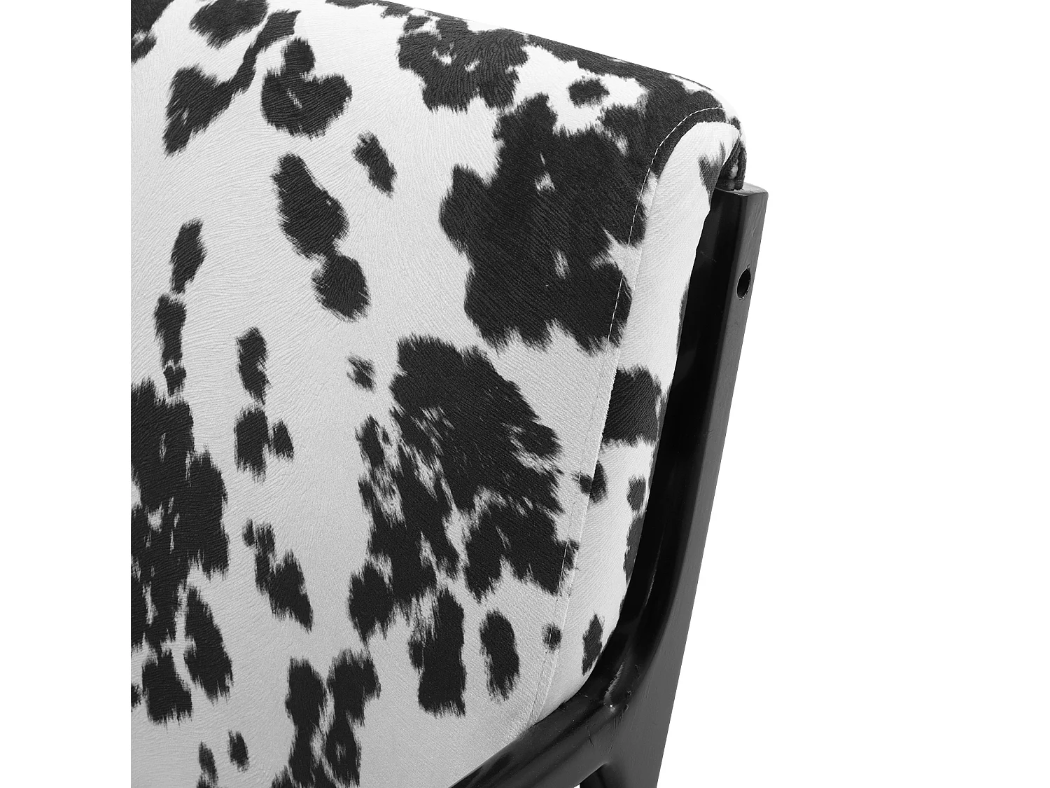 Black & White Spots Velvet Wooden Armchair