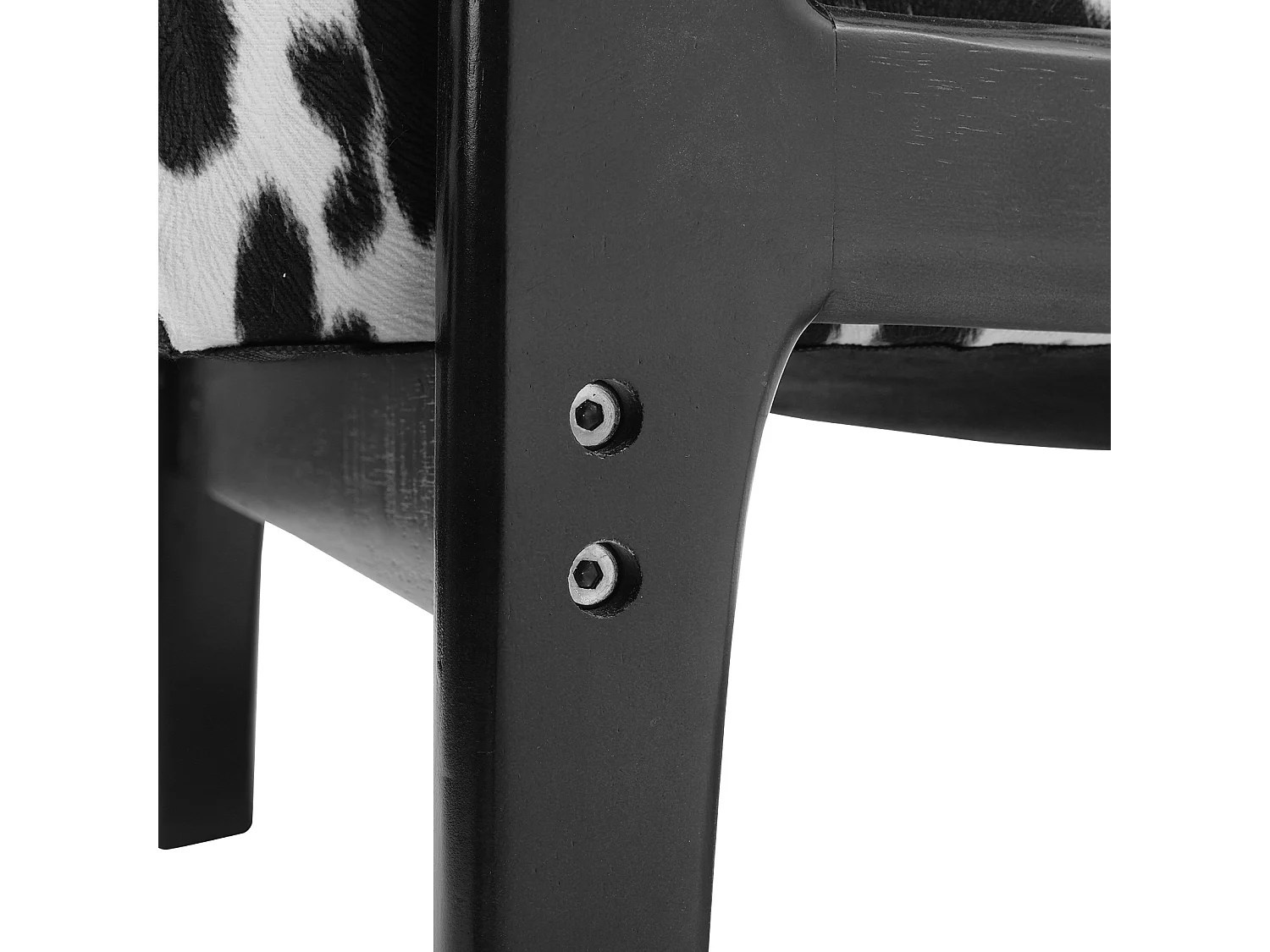 Black & White Spots Velvet Wooden Armchair